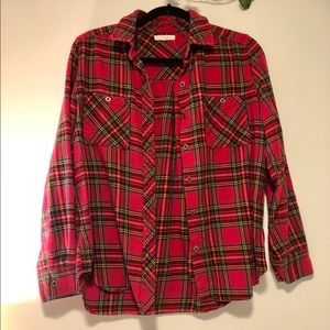 L.A. Hearts red plaid flannel
